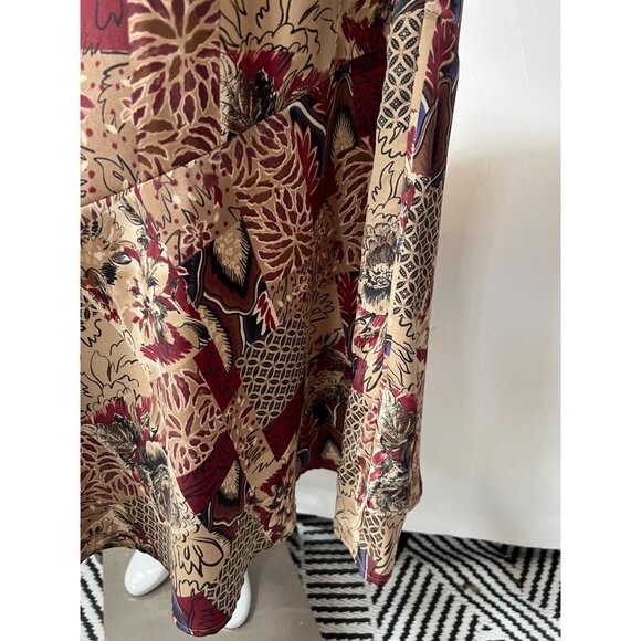 Sag Harbor Missy Maxi Skirt With Abstract Floral Print Size S 100% Polyester Mad - Picture 16 of 16